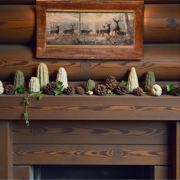 Rustic Deer Framed Wall Art Lodge Cabin Hunting Decor 17 5/8 x 9 5/8